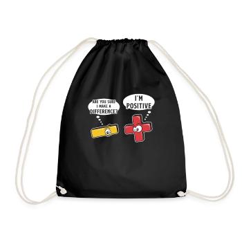 Signes moins et plus, jeu de mots mathématiques - Sac de sport léger - noir - Devant