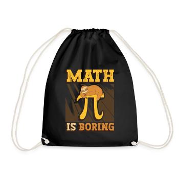 Math is boring, sloth sleeps on pi - Drawstring Bag - black - Front