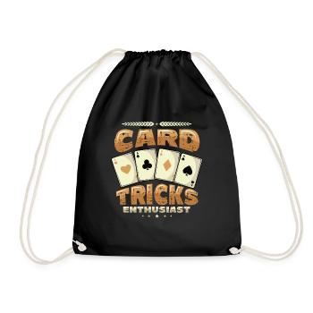 Card Tricks, Enthusiast, Magic Tricks, Wizard - Drawstring Bag - black - Front