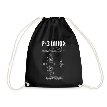 P3 Orion Military Flugzeug Schema Orion Pilot - Turnbeutel - Schwarz - Vorne