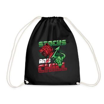 Stocks And Chill, Buy - Drawstring Bag - black - Front