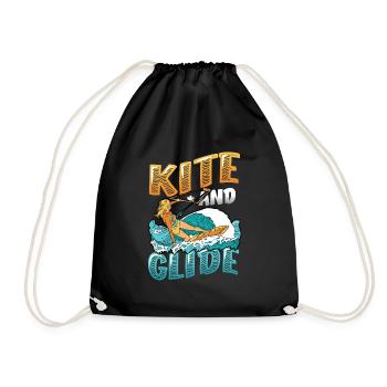 Kite And Glide, Kitesurfing - Turnbeutel - Schwarz - Vorne