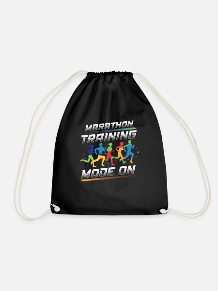 Marathon-Trainingsmodus, auf Marathon Runner - Turnbeutel - Schwarz