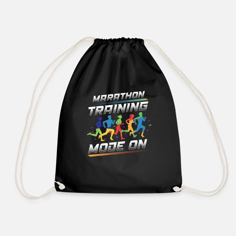 Marathon-Trainingsmodus, auf Marathon Runner - Turnbeutel - Schwarz