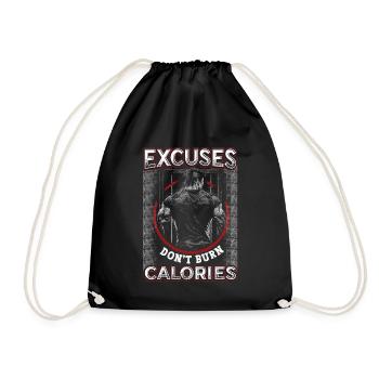 Excuses, Brûlure, Pas de calories, Personnel - Sac de sport léger - noir - Devant