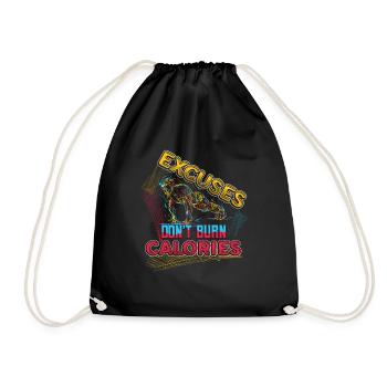 Excuses, Brûlure, Pas de calories, Personnel - Sac de sport léger - noir - Devant