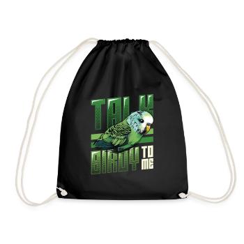 Talk Birdy To Me - Wellensittich - Turnbeutel - Schwarz - Vorne