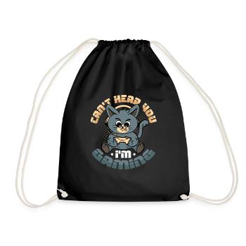 I can't hear you, I'm playing - Drawstring Bag - black - Front