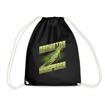 Cockatoo Whisperer, Cockatoo, Bird - Drawstring Bag - black - Front