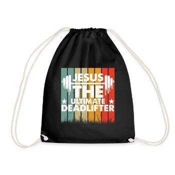 Jésus L’ultime soulevé de terre rétro Jésus - Sac de sport léger - noir - Devant