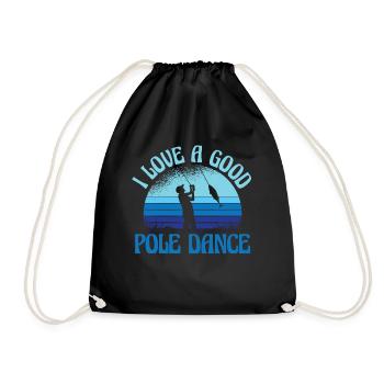 Ich liebe einen guten Pole Dance Funny Angler Fish - Turnbeutel - Schwarz - Vorne