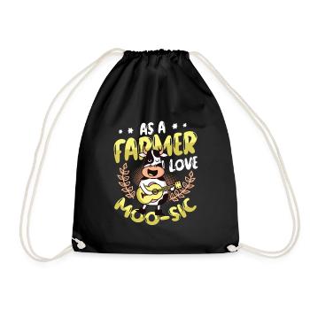 Als Landwirt Liebe Ich Moo-sic, Funny Farmer - Turnbeutel - Schwarz - Vorne