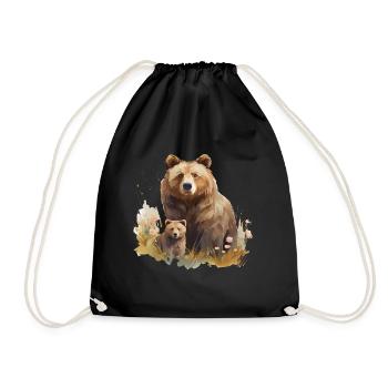 MAMA GRIZZLY - Drawstring Bag - black - Front