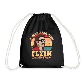 If your hair doesn't fly, don't try - Drawstring Bag - black - Front
