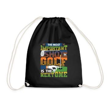 The most important shot in golf is the next - Drawstring Bag - black - Front