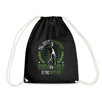 The most important shot in golf is the next - Drawstring Bag - black - Front