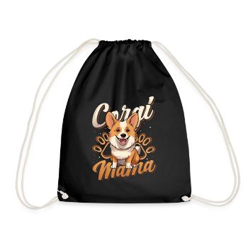 Corgi Mama - Cute Corgi Mama - Drawstring Bag - black - Front