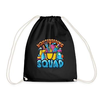 Housekeeping Squad, Hotel Staff, Housekeeping - Drawstring Bag - black - Front