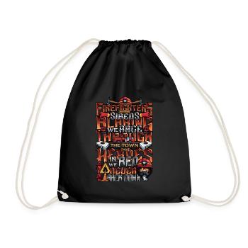 Firefighter Slogan, Volunteer Fire Brigade - Drawstring Bag - black - Front