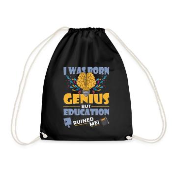 Je suis né génie - Sac de sport léger - noir - Devant