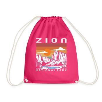 Zion Nationalpark Retro Utah Zion Nationalpark - Turnbeutel - Fuchsia - Vorne