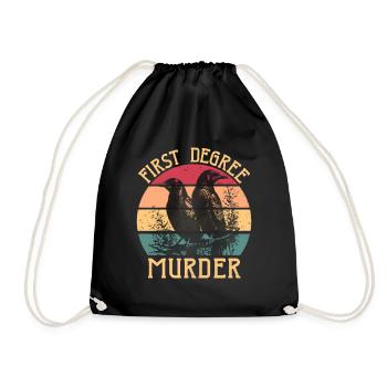 Erster Mord Edgar Allan Poe Mord an KrähenEdgar Po - Turnbeutel - Schwarz - Vorne