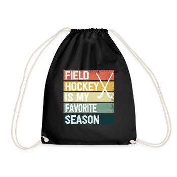 Feldhockey Ist Meine Lieblingssaison Hallenhockey - Turnbeutel - Schwarz - Vorne