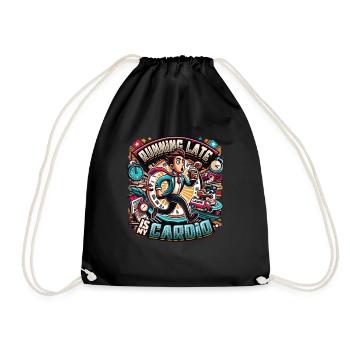 Running Late Humor Sarcasm Always Late - Drawstring Bag - black - Front