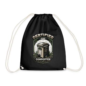 Composting Enthusiast Vermiculture Kompostierung - Drawstring Bag - black - Front