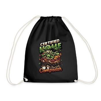Composting Enthusiast Vermiculture Kompostierung - Drawstring Bag - black - Front