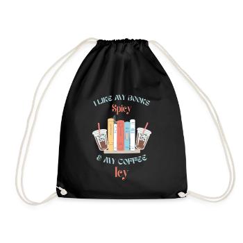 I Like My Books Spicy And Coffee Icy - Drawstring Bag - black - Front