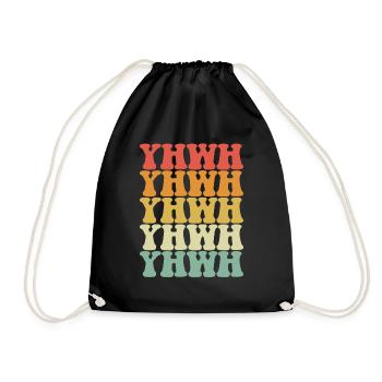 Yahweh Retro Retro Christian Faith Believer Hebrew - Drawstring Bag - black - Front