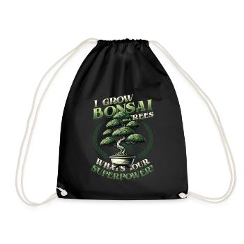 Growing Bonsai Trees Superpower Japanese Bonsai - Drawstring Bag - black - Front