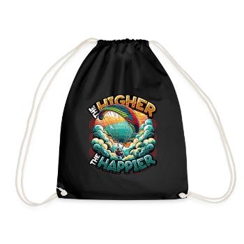Skydiving Parachute Skydiving Paragliding - Drawstring Bag - black - Front