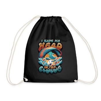 Skydiving Parachute Skydiving Paragliding - Drawstring Bag - black - Front