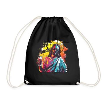 Jesus Christ Easter I'm Back Party - Drawstring Bag - black - Front