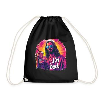 Jesus Christus Ostern, Ich Bin Zurück Party - Turnbeutel - Schwarz - Vorne