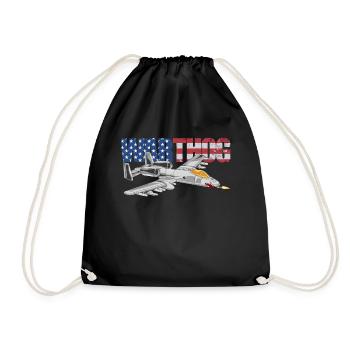 A-10 Warthog Military Airplane American Flag A10 - Turnbeutel - Schwarz - Vorne