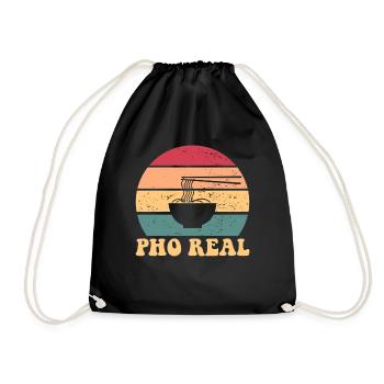 Pho echter Retro -Sonnenuntergang für echte vietna - Turnbeutel - Schwarz - Vorne