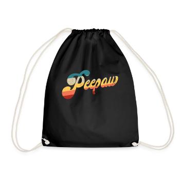 Peepaw Retro Vatertag Großvater Pate PeepawVintage - Turnbeutel - Schwarz - Vorne
