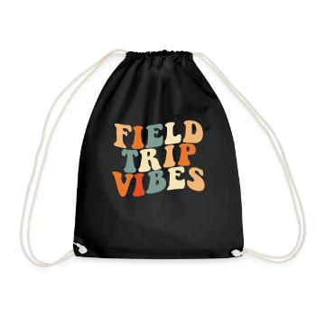 Field Trip Vibes Student Kids Retro Lehrer - Turnbeutel - Schwarz - Vorne