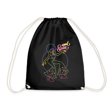 Soul Sista Retro Discokugel Vintage Disco Damen - Turnbeutel - Schwarz - Vorne