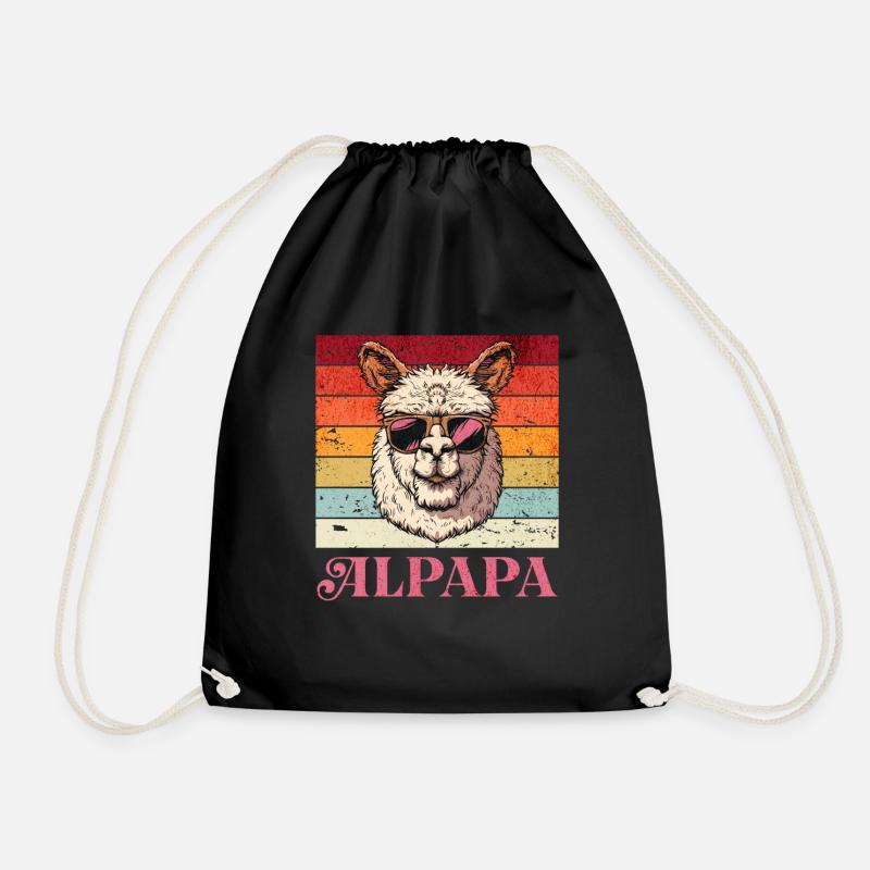 Alpapa Vatertag bester Papa Alpaka - Turnbeutel - Schwarz