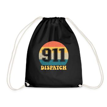9 1 1 Dispatch Retro Sunset Notruf Dispatch - Turnbeutel - Schwarz - Vorne