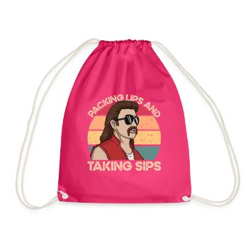 Lippen zusammenpressen und einen Schluck Redneck-D - Turnbeutel - Fuchsia - Vorne