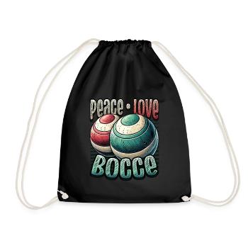 Peace Love Boccia - Éventails de Boccia Style Vintage - Sac de sport léger - noir - Devant