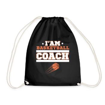 Basketball coach - Drawstring Bag - black - Front