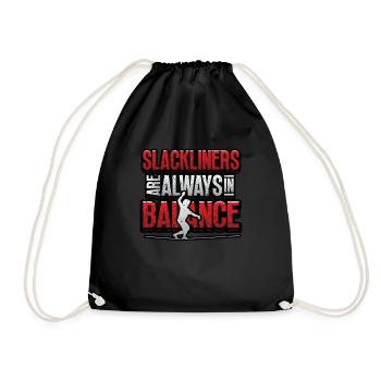 Slackliners Are Always In Balance - Drawstring Bag - black - Front
