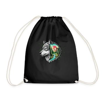 Wilderness Inside the Bear Retro Vintage - Drawstring Bag - black - Front