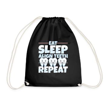 Eat Sleep Align Teeth Dentist - Drawstring Bag - black - Front